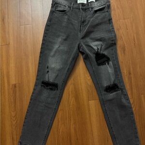 Celebrity Pink Gray Skinny Distressed Jeans